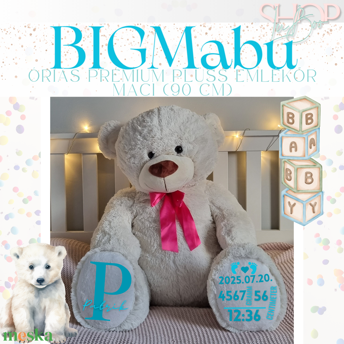 BIGMaBu - Óriás prémium plüss emlékőr maci (110 cm) - játék & sport - plüssállat & játékfigura - maci - Meska.hu