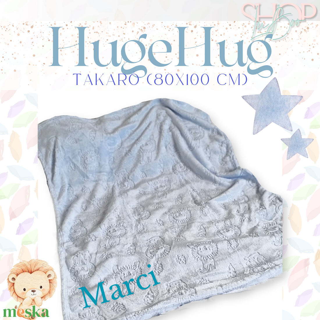 HugeHug - Névre szóló takaró (80x100 cm) - baba - mama - babaágyneműk - babatakaró, gyerek pléd - Meska.hu