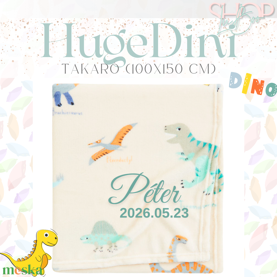 HugeDini - Névre szóló takaró (100X150 cm) - baba - mama - babaágyneműk - babatakaró, gyerek pléd - Meska.hu
