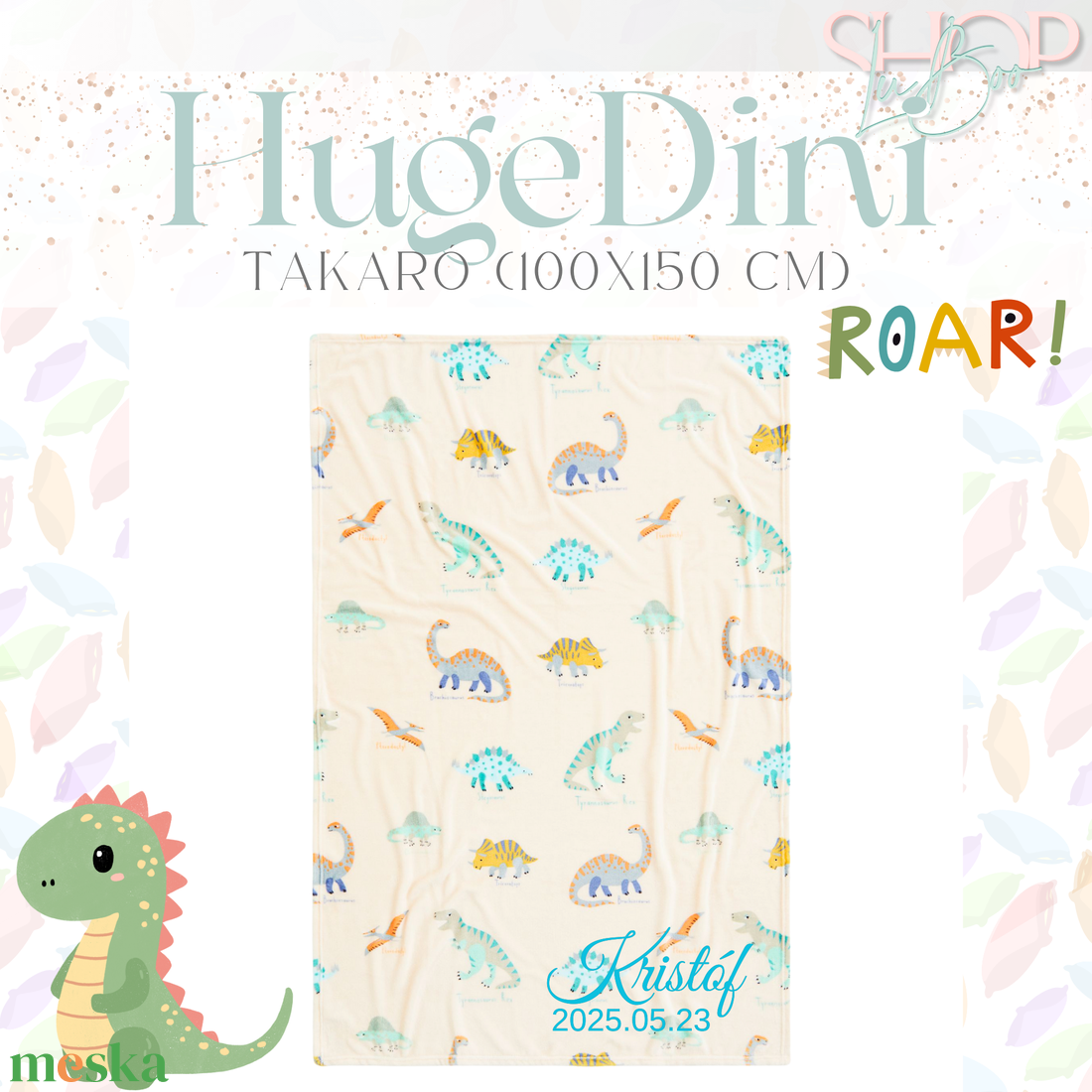 HugeDini - Névre szóló takaró (100X150 cm) - baba - mama - babaágyneműk - babatakaró, gyerek pléd - Meska.hu