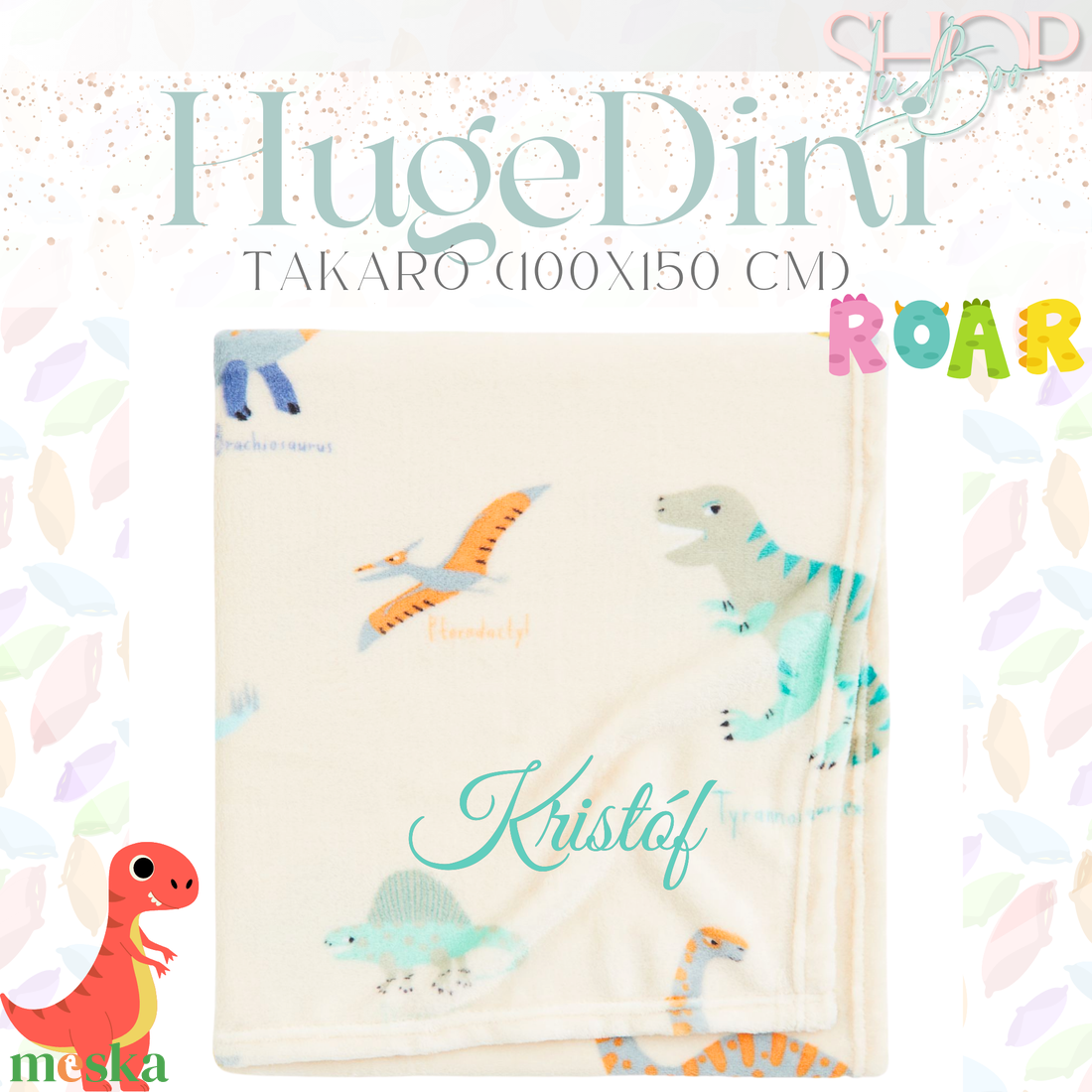 HugeDini - Névre szóló takaró (100X150 cm) - baba - mama - babaágyneműk - babatakaró, gyerek pléd - Meska.hu
