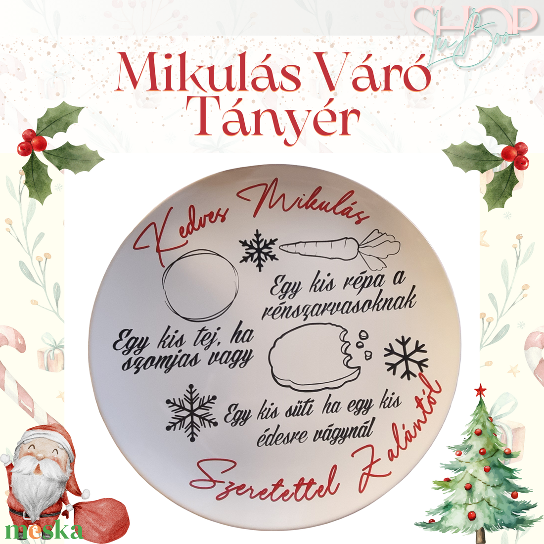 Mikulás Váró Tányér - karácsony - mikulás - mikulás beltéri dekoráció - Meska.hu