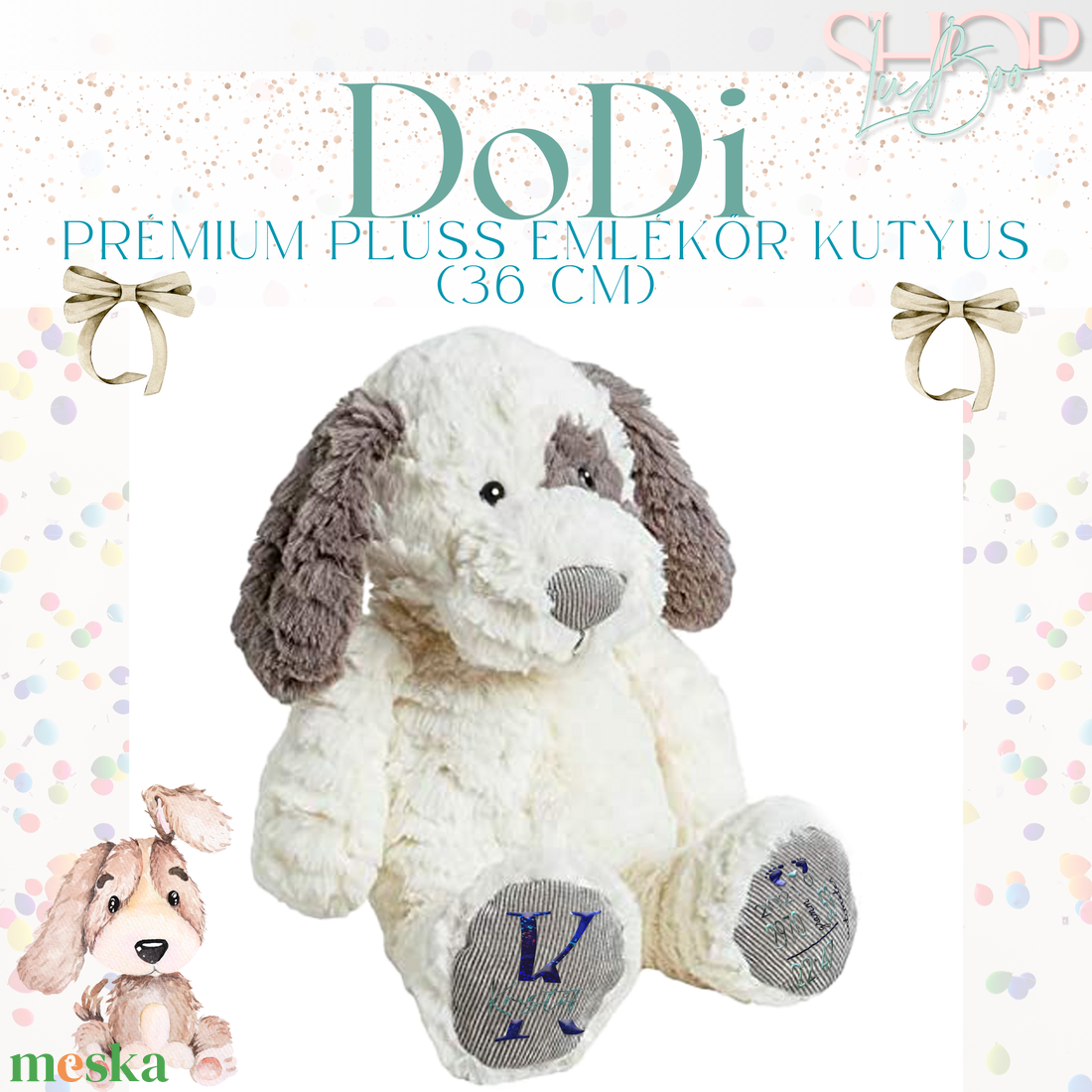Dodi - Prémium plüss emlékőr kutyus (36 cm) - játék & sport - plüssállat & játékfigura - kutya - Meska.hu