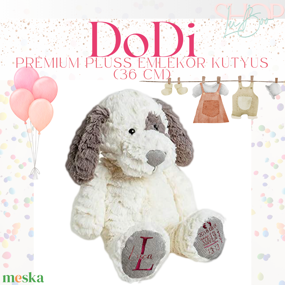 Dodi - Prémium plüss emlékőr kutyus (36 cm) - játék & sport - plüssállat & játékfigura - kutya - Meska.hu