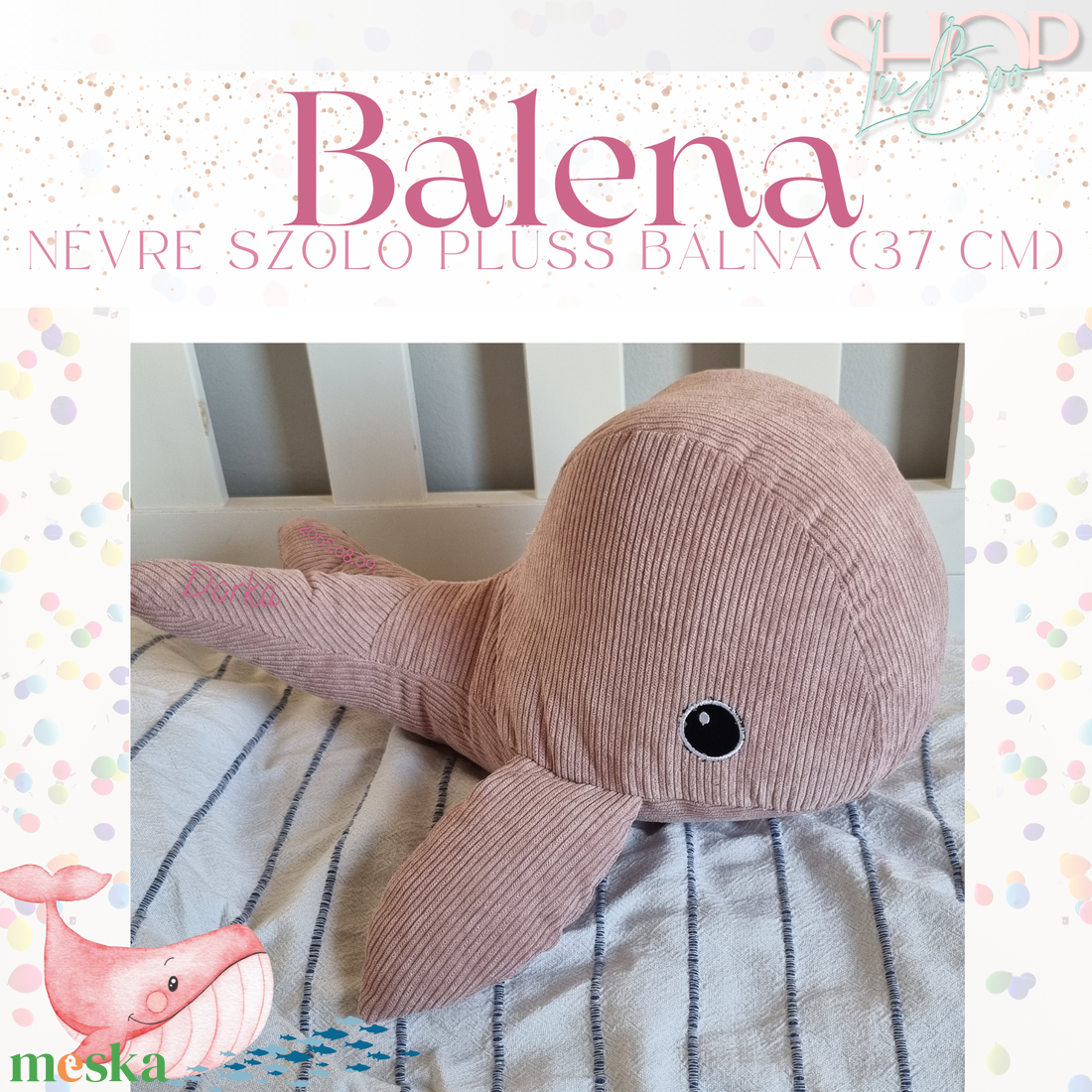 Balena - Névre szóló plüss bálna (37 cm) - játék & sport - plüssállat & játékfigura - delfin, bálna - Meska.hu