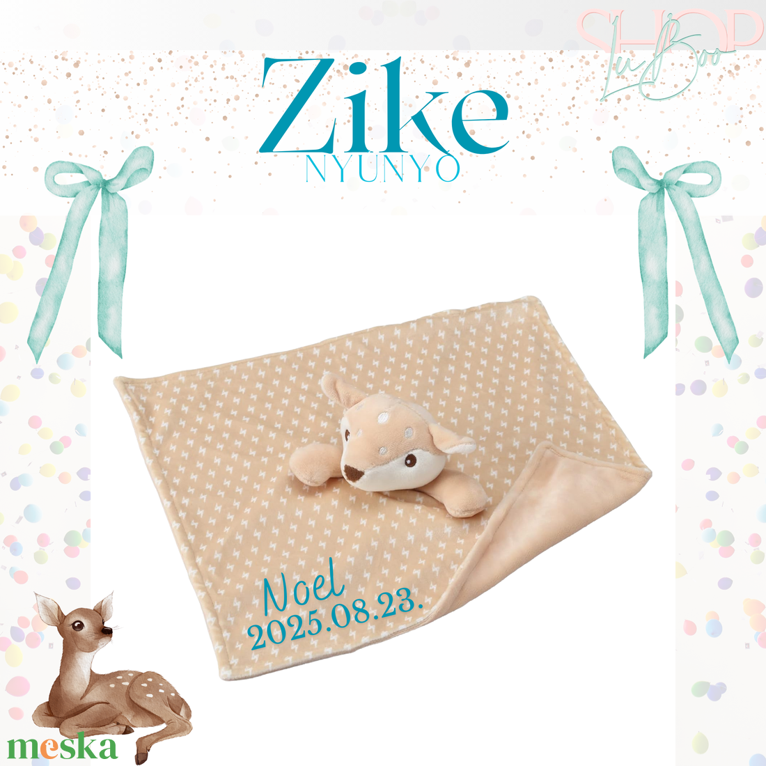 Zike nyúnyó (34 cm) - játék & sport - plüssállat & játékfigura - őzike, szarvas - Meska.hu