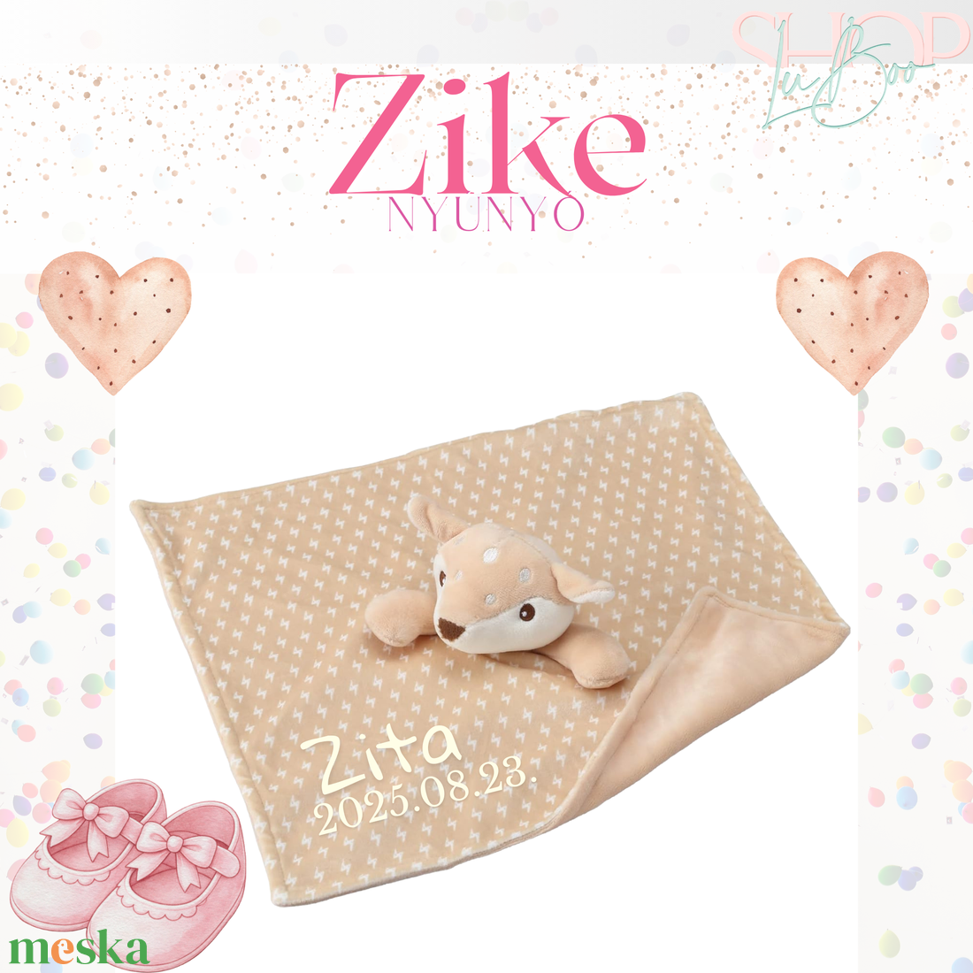 Zike nyúnyó (34 cm) - játék & sport - plüssállat & játékfigura - őzike, szarvas - Meska.hu