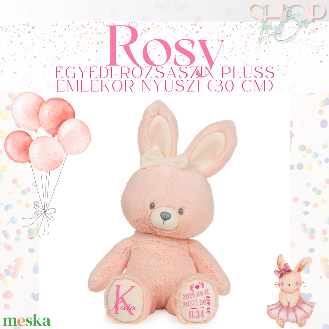 BoDiRose - Egyedi feliratú baba body - játék & sport - plüssállat & játékfigura - nyuszi - Meska.hu