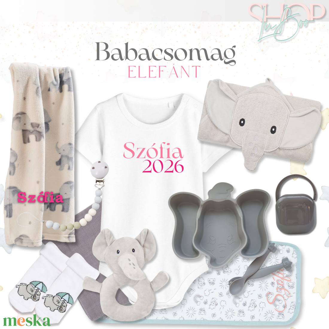 Elefánt Baba Csomag - baba - mama - babalátogató ajándékcsomag - Meska.hu