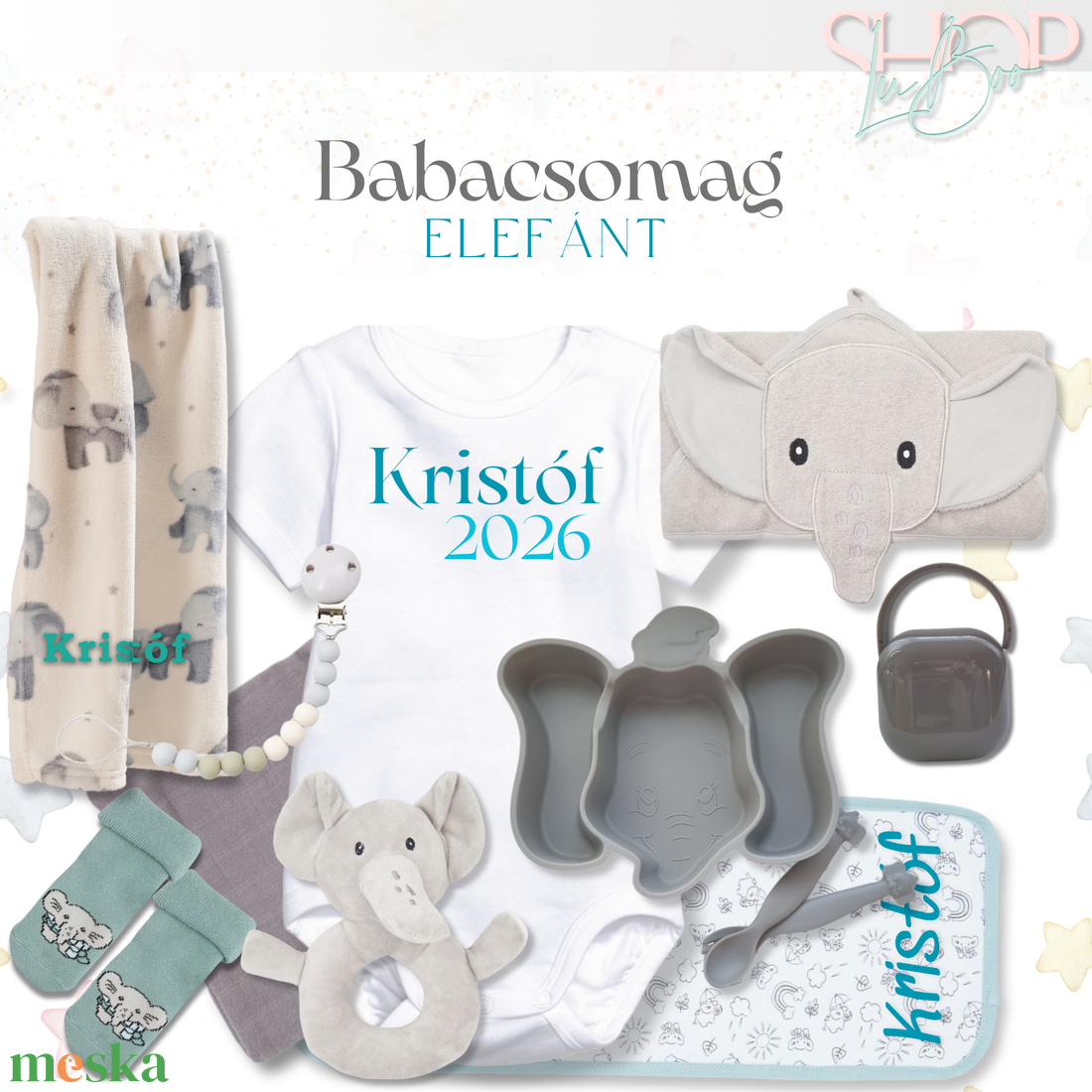 Elefánt Baba Csomag - baba - mama - babalátogató ajándékcsomag - Meska.hu