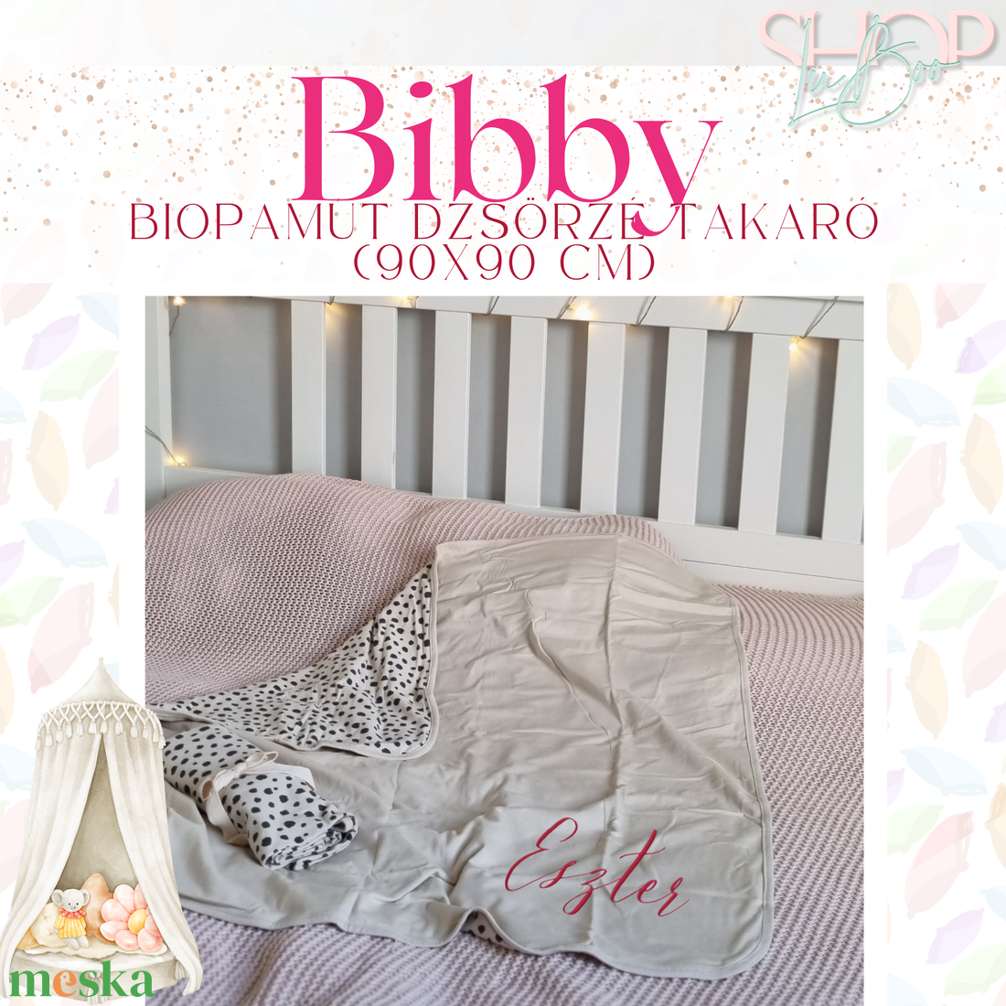 Bibby - BIOpamut dzsörzé takaró (90x90 cm) - baba - mama - baba ágynemű - babatakaró, gyerek pléd - Meska.hu