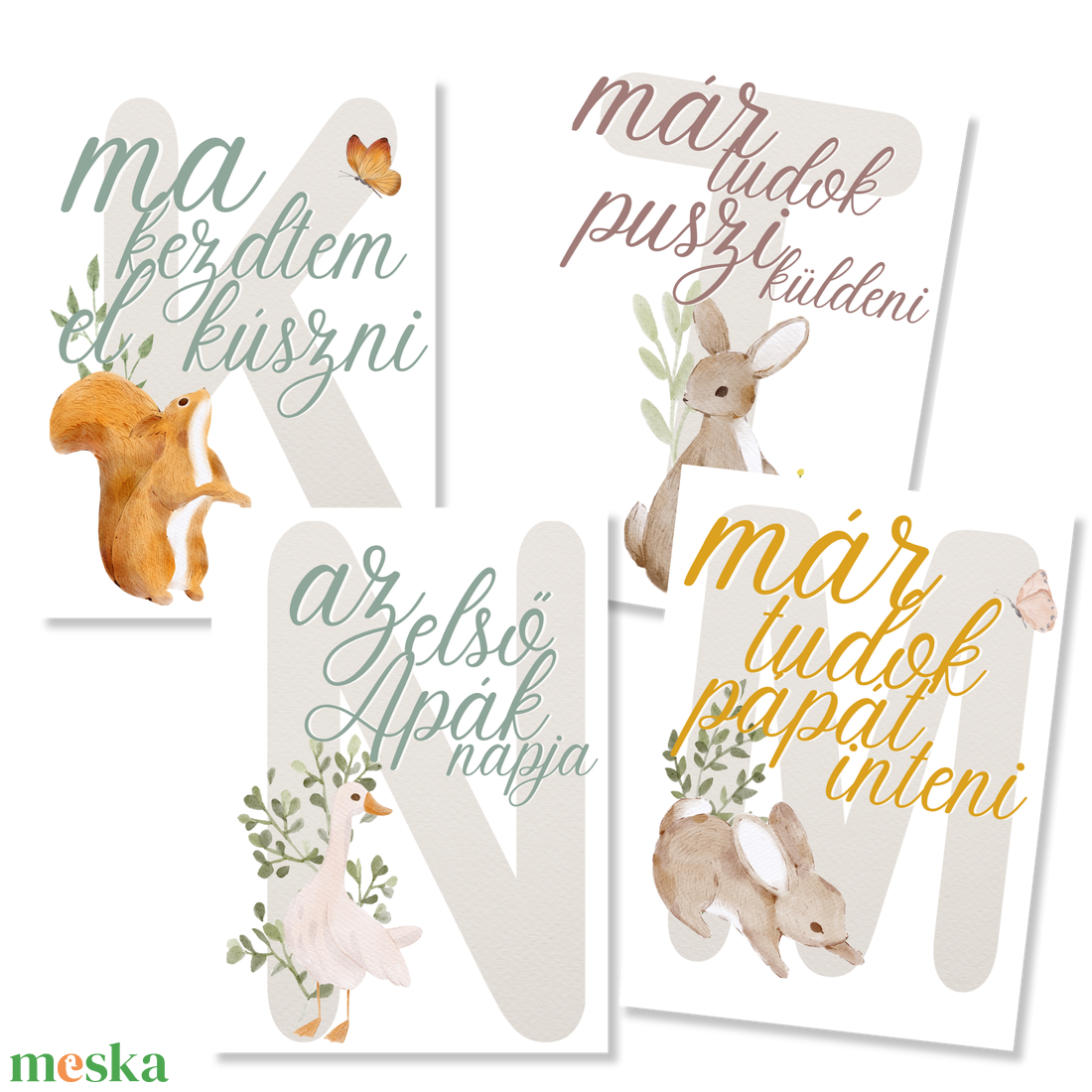 Mérföldkő kártyák - Mezei (11x15 cm) - baba - mama - babafotózás - baba mérföldkő kártyák - Meska.hu