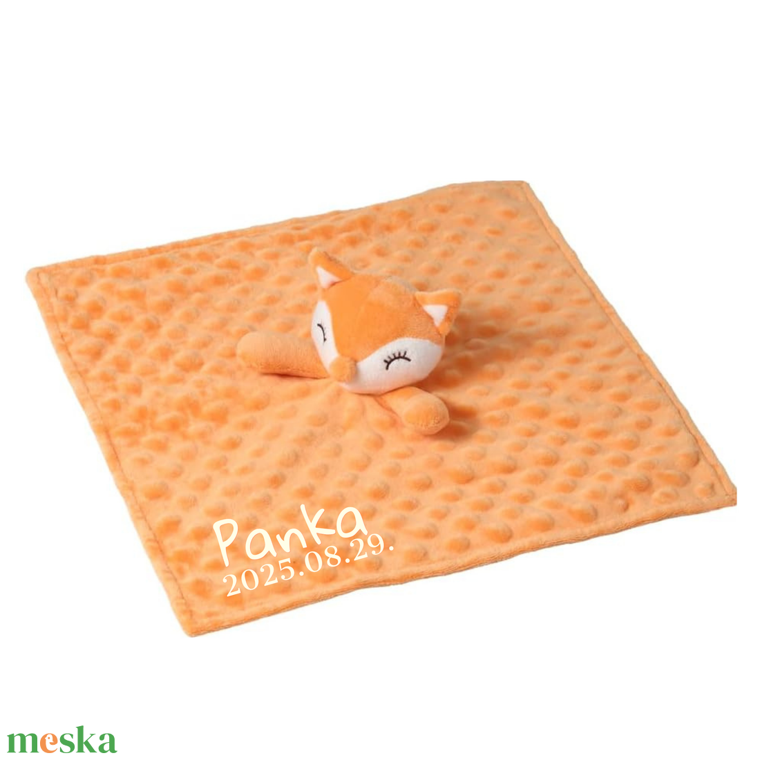 Foxie névre szóló róka nyúnyó (35 cm) - baba - mama - baba játékok - szundikendő, alvóka - Meska.hu