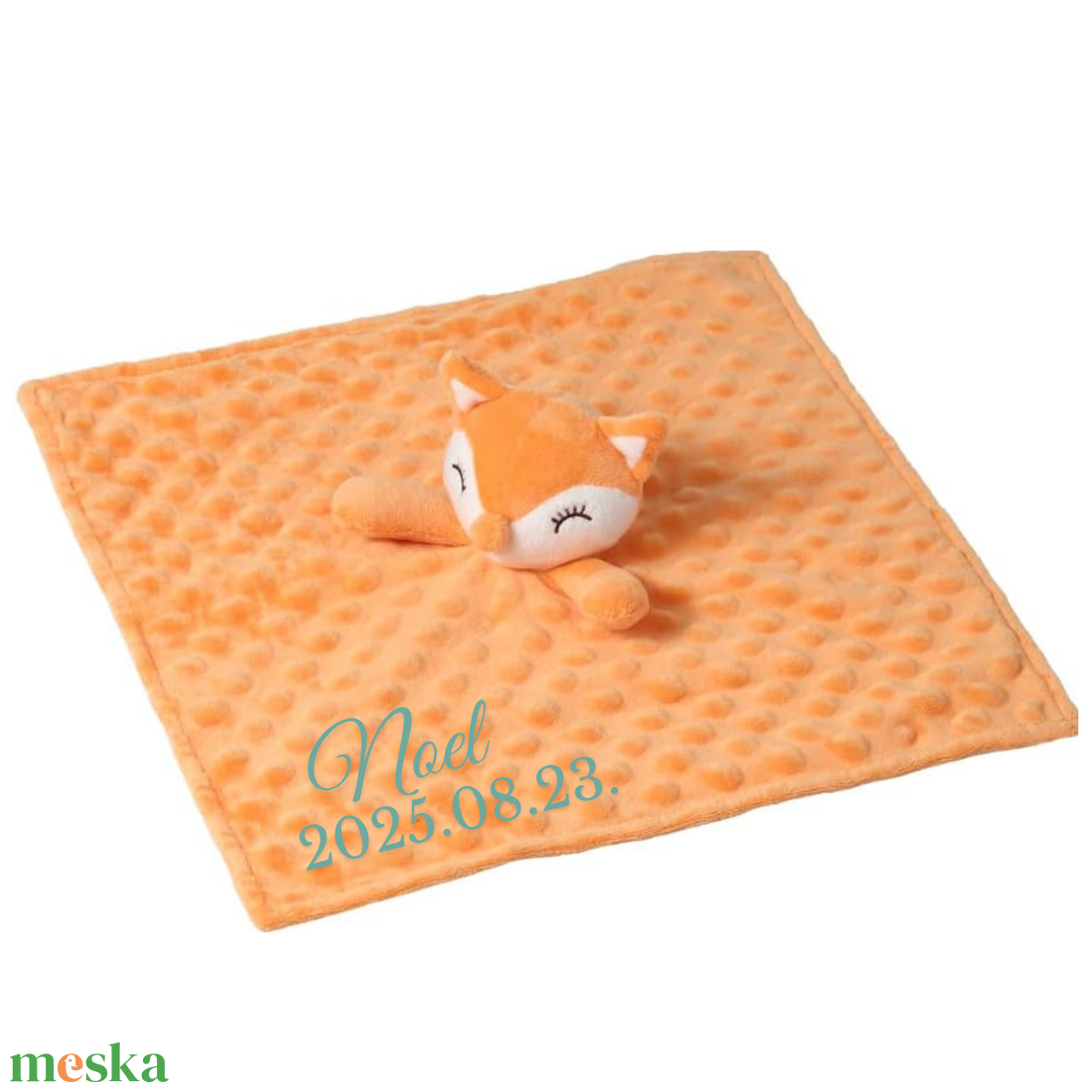 Foxie névre szóló róka nyúnyó (35 cm) - baba - mama - baba játékok - szundikendő, alvóka - Meska.hu