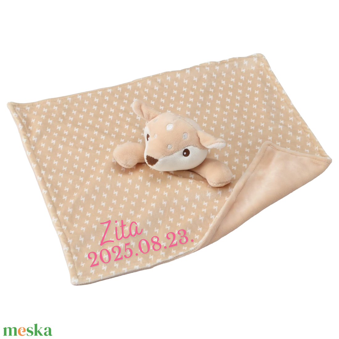 Zike névre szóló őzike nyúnyó (34 cm) - baba - mama - baba játékok - szundikendő, alvóka - Meska.hu