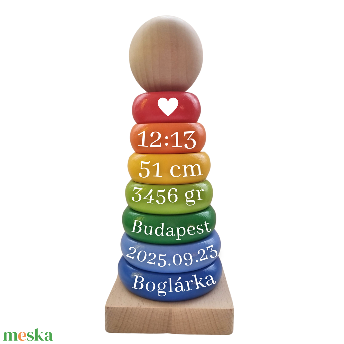 RainBow ToTo - Emlékőr fa torony (16 cm) - játék & sport - készségfejlesztő és logikai játék - toronyépítő- és egyensúlyozó játékok - Meska.hu