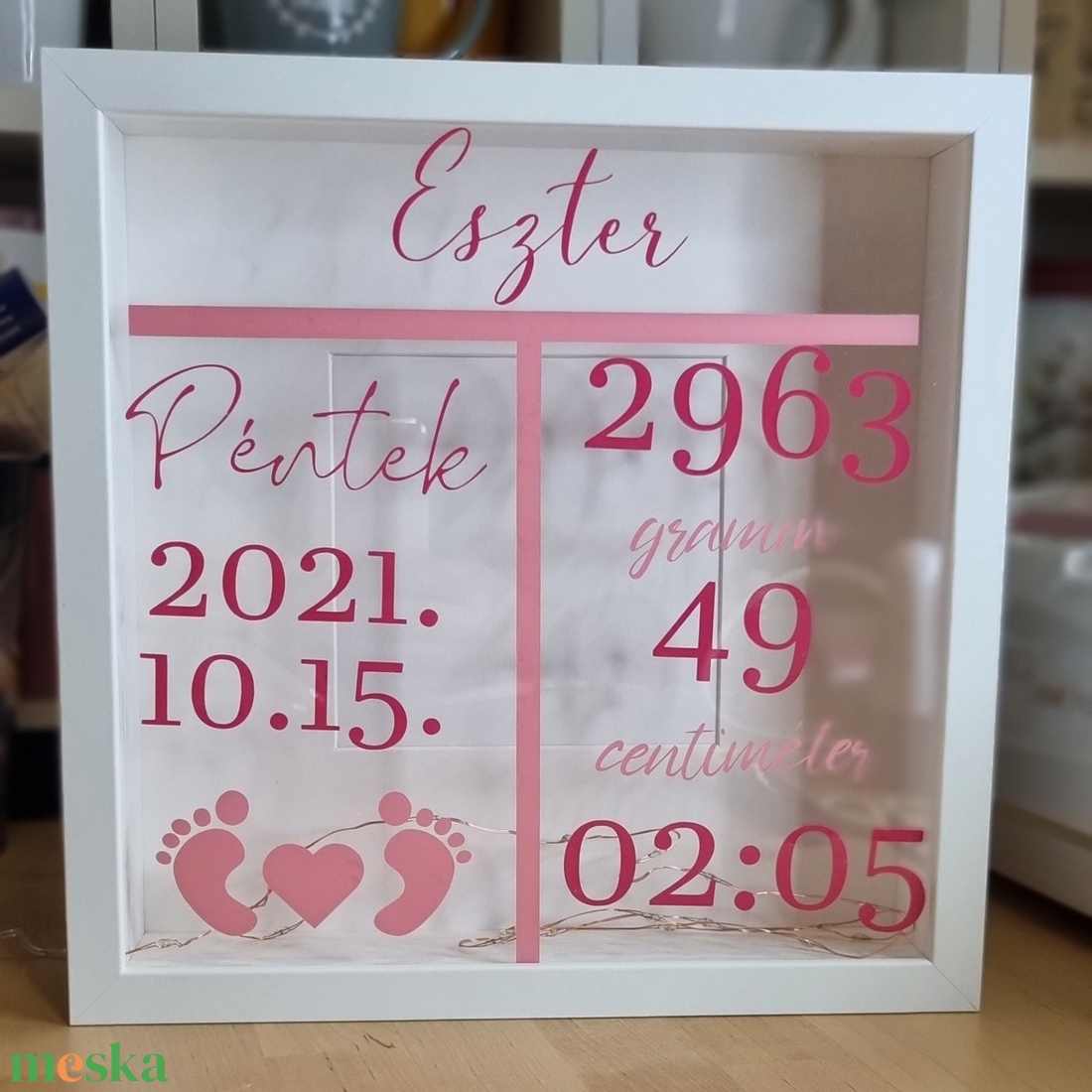 Emlékkép - Világító emlékőr kép (25x25 cm) - baba - mama - babaemlékek - baba emlékőrző - Meska.hu
