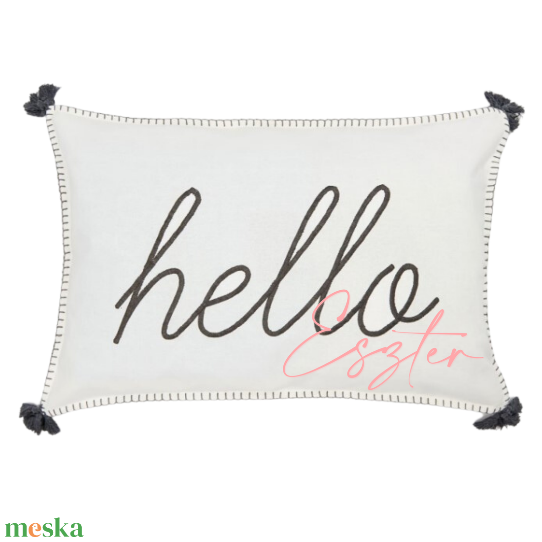 Hello Párna - Fehér (40x60 cm) - otthon & életmód - lakástextil - párna & párnahuzat - díszpárna (belsővel együtt) - Meska.hu