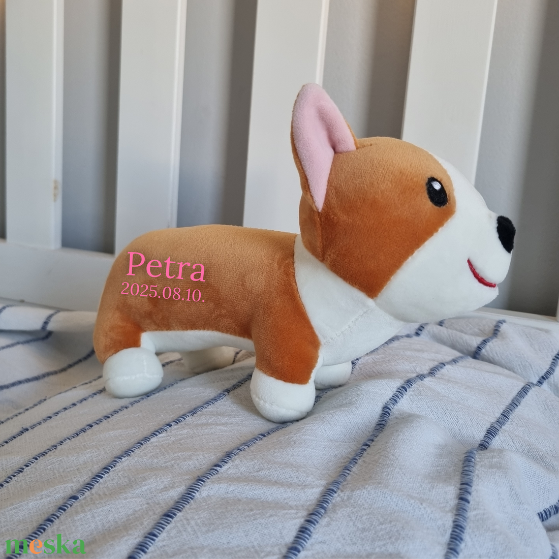 CorGe - Egyedi, névre szóló corgi kutyus (20 cm) - baba - mama - babaemlékek - baba emlékőrző - Meska.hu