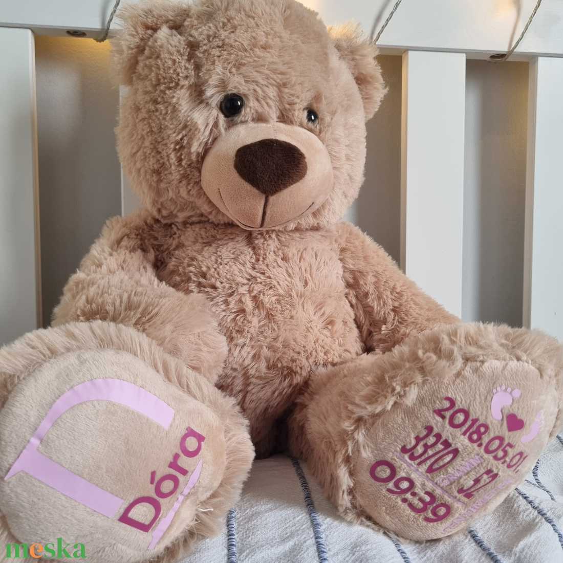 BIGBubu - Óriás plüss emlékőr maci (80 cm) - baba - mama - babaemlékek - baba emlékőrző - Meska.hu