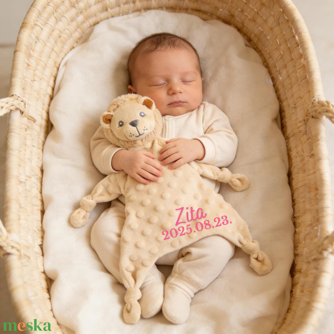 Lion névre szóló oroszlán nyúnyó (24 cm) - baba - mama - baba játékok - szundikendő, alvóka - Meska.hu