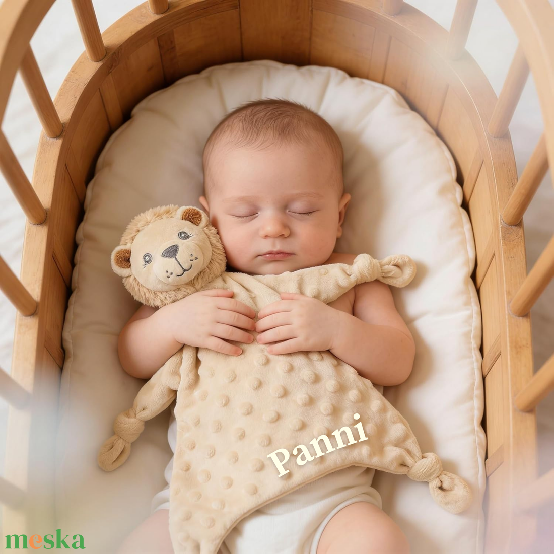 Lion névre szóló oroszlán nyúnyó (24 cm) - baba - mama - baba játékok - szundikendő, alvóka - Meska.hu