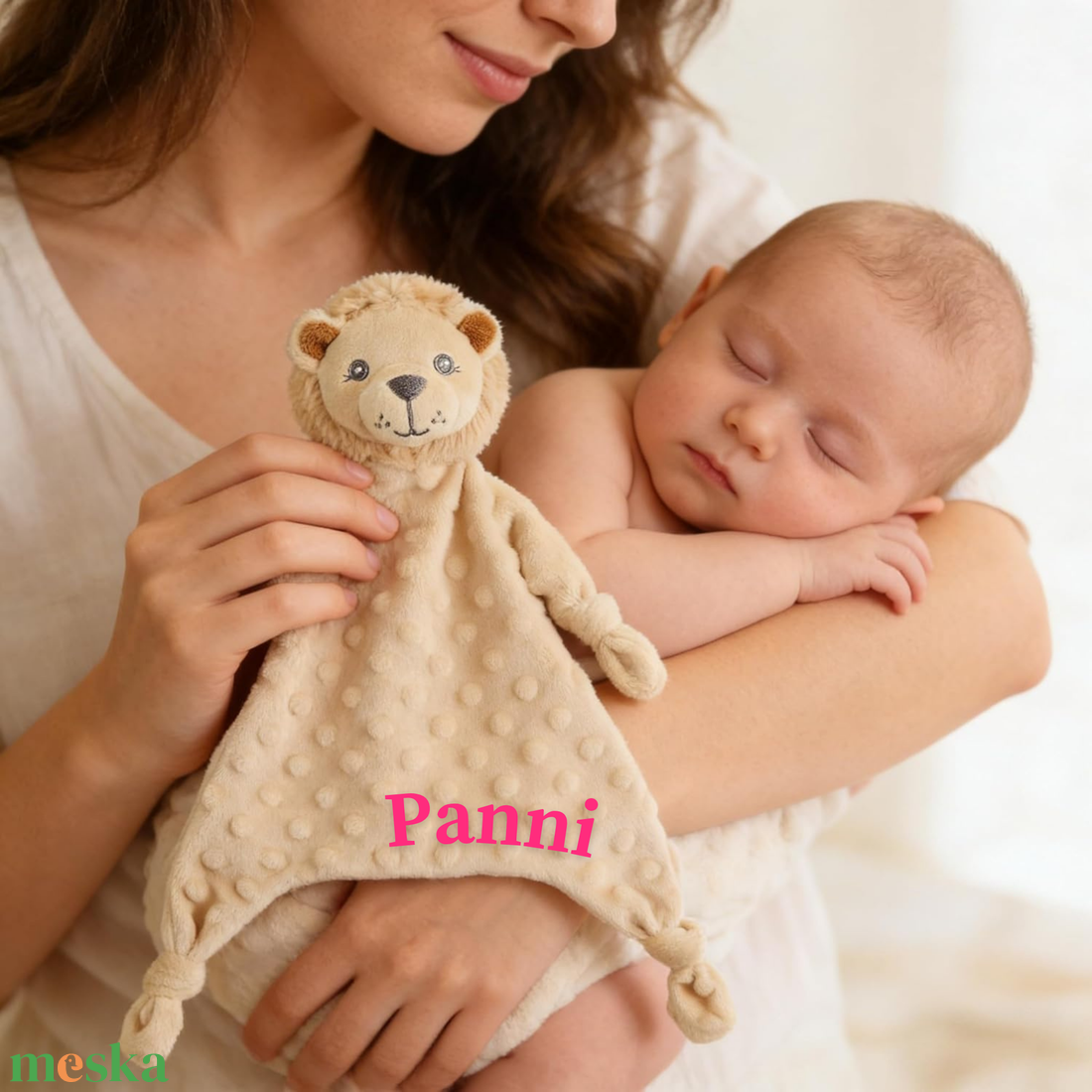 Lion névre szóló oroszlán nyúnyó (24 cm) - baba - mama - baba játékok - szundikendő, alvóka - Meska.hu