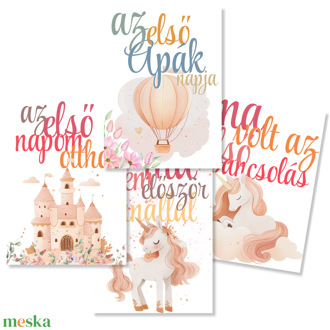 Mérföldkő kártyák - Princess (11x15 cm) - baba - mama - babafotózás - baba mérföldkő kártyák - Meska.hu
