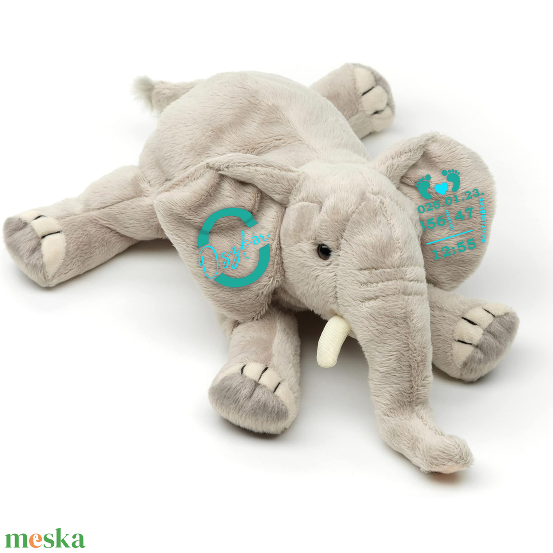 HaPo - Hasaló plüss elefánt emlékőr (27 cm) - baba - mama - babaemlékek - baba emlékőrző - Meska.hu