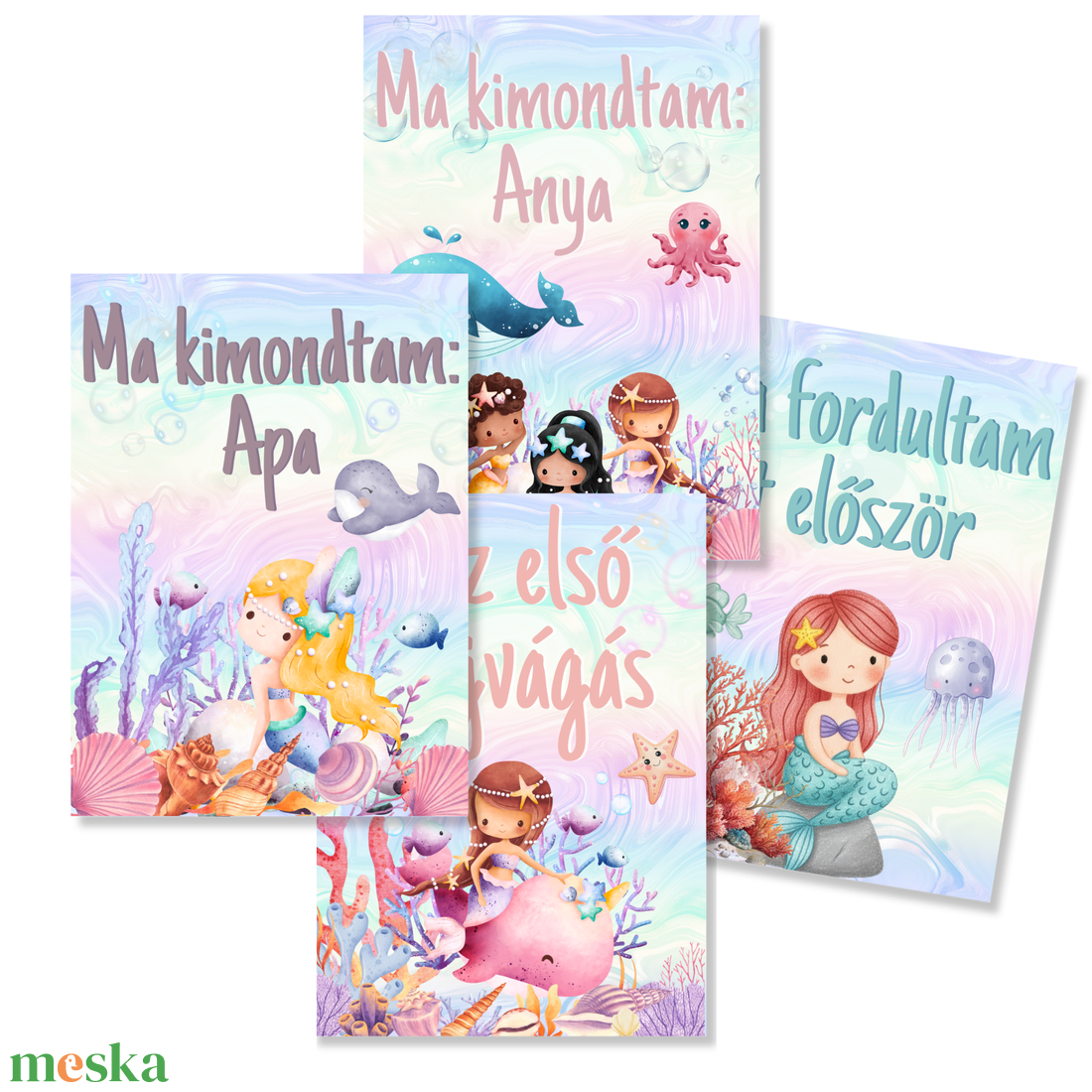 Mérföldkő kártyák - Sellős (11x15 cm) - baba - mama - babafotózás - baba mérföldkő kártyák - Meska.hu
