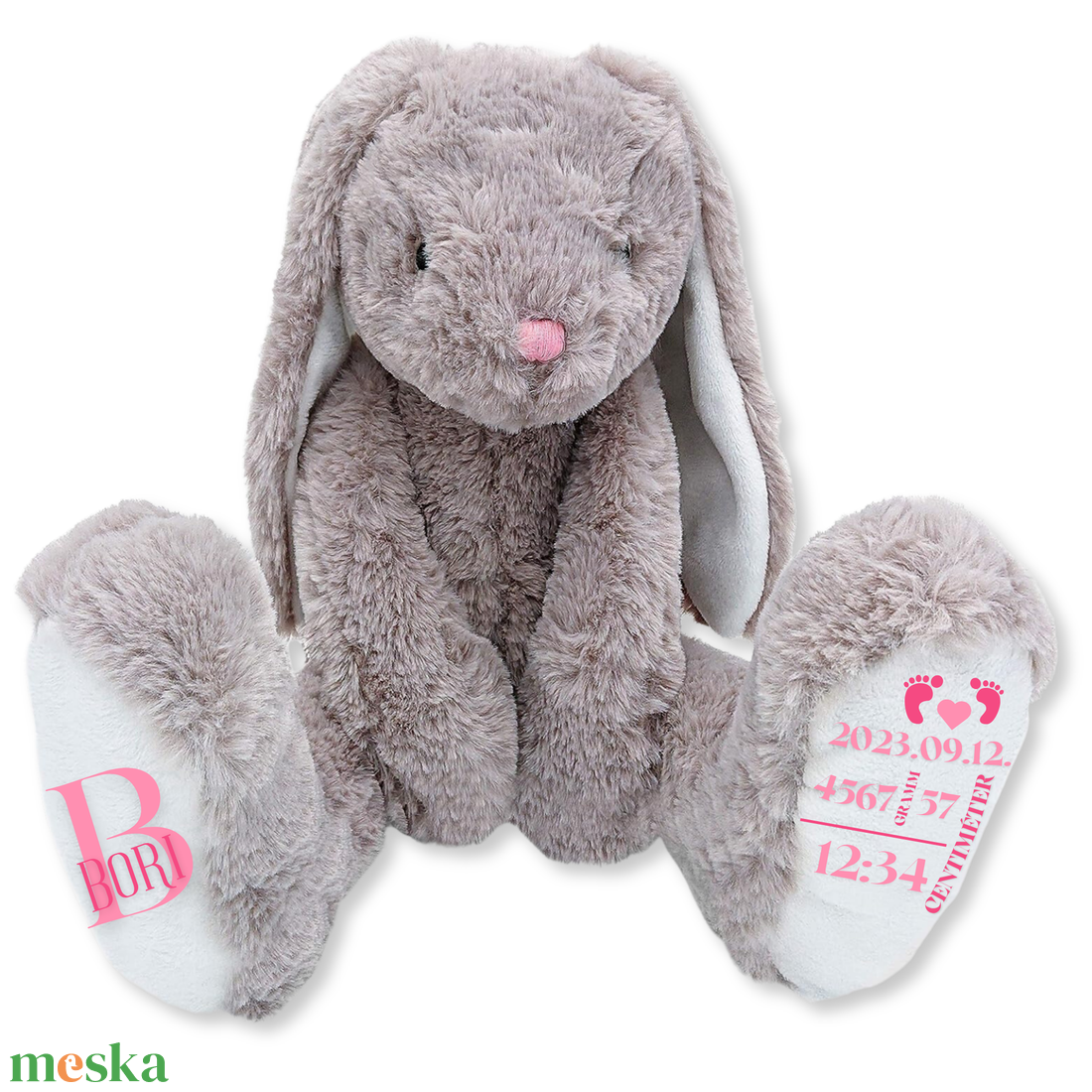 NyuNyu - Óriás prémium plüss emlékőr nyuszi (60 cm) - baba - mama - babaemlékek - baba emlékőrző - Meska.hu