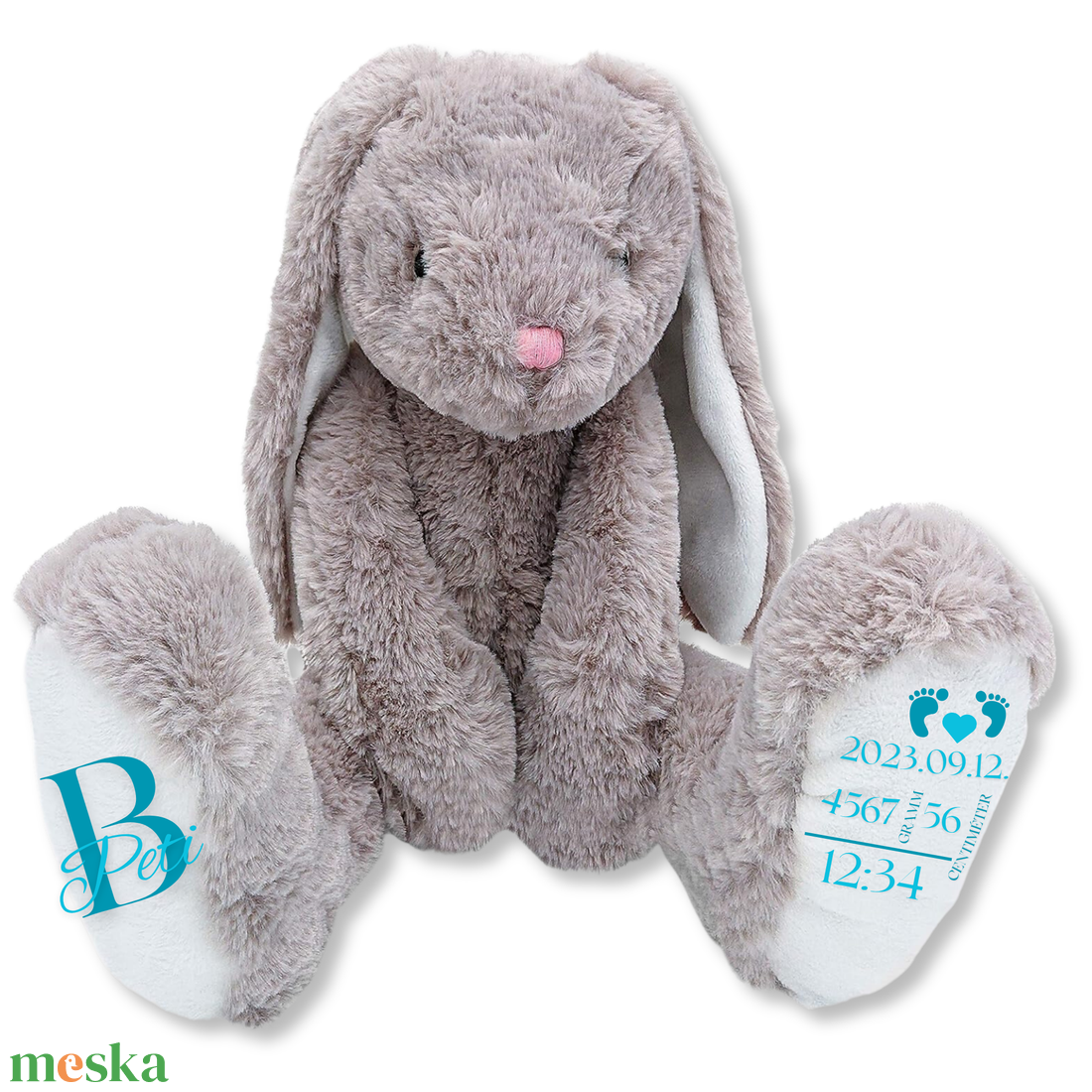 NyuNyu - Óriás prémium plüss emlékőr nyuszi (60 cm) - baba - mama - babaemlékek - baba emlékőrző - Meska.hu
