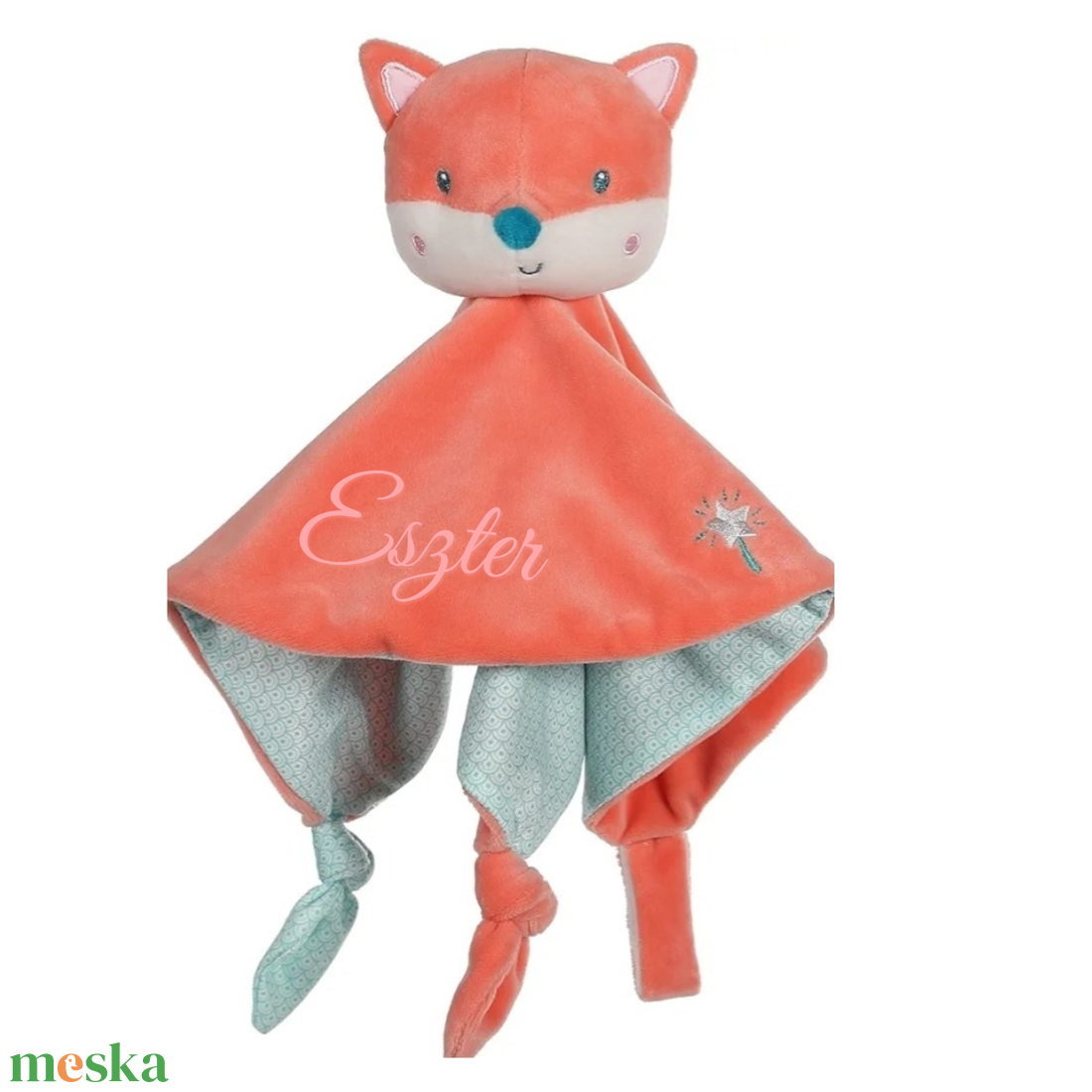FoxyFox névre szóló róka nyúnyó (25 cm) - baba - mama - baba játékok - szundikendő, alvóka - Meska.hu