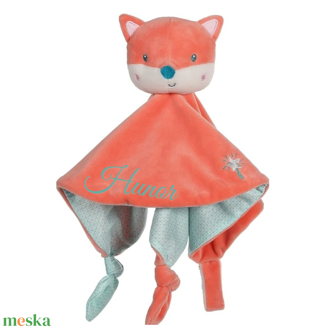 FoxyFox névre szóló róka nyúnyó (25 cm) - baba - mama - baba játékok - szundikendő, alvóka - Meska.hu