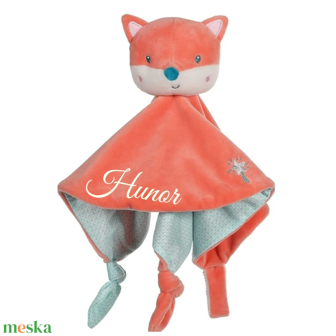 FoxyFox névre szóló róka nyúnyó (25 cm) - baba - mama - baba játékok - szundikendő, alvóka - Meska.hu