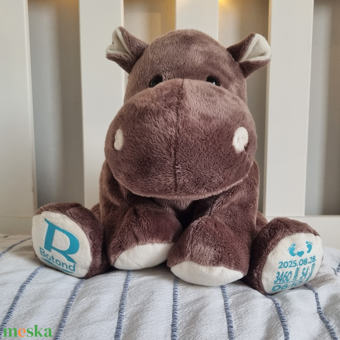PiPo - Emlékőr plüss víziló (30 cm) - baba - mama - babaemlékek - baba emlékőrző - Meska.hu