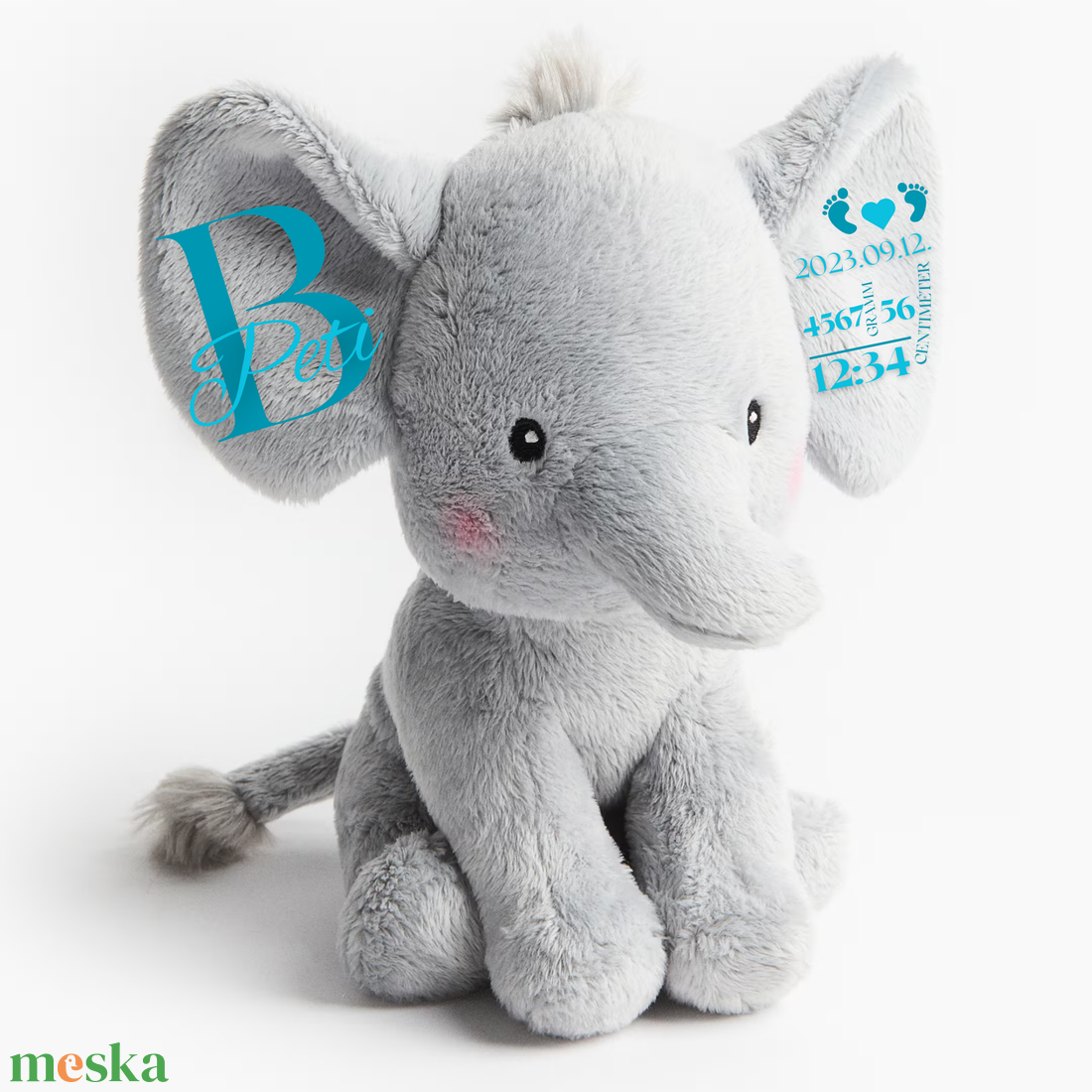 PluBu - Emlékőr plüss elefánt (20 cm) - baba - mama - babaemlékek - baba emlékőrző - Meska.hu