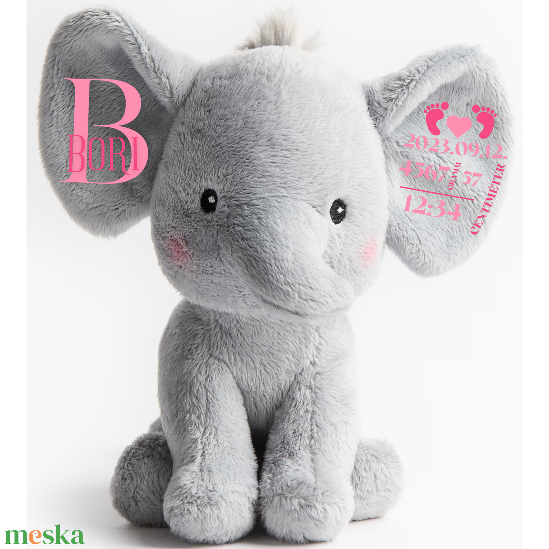 PluBu - Emlékőr plüss elefánt (20 cm) - baba - mama - babaemlékek - baba emlékőrző - Meska.hu