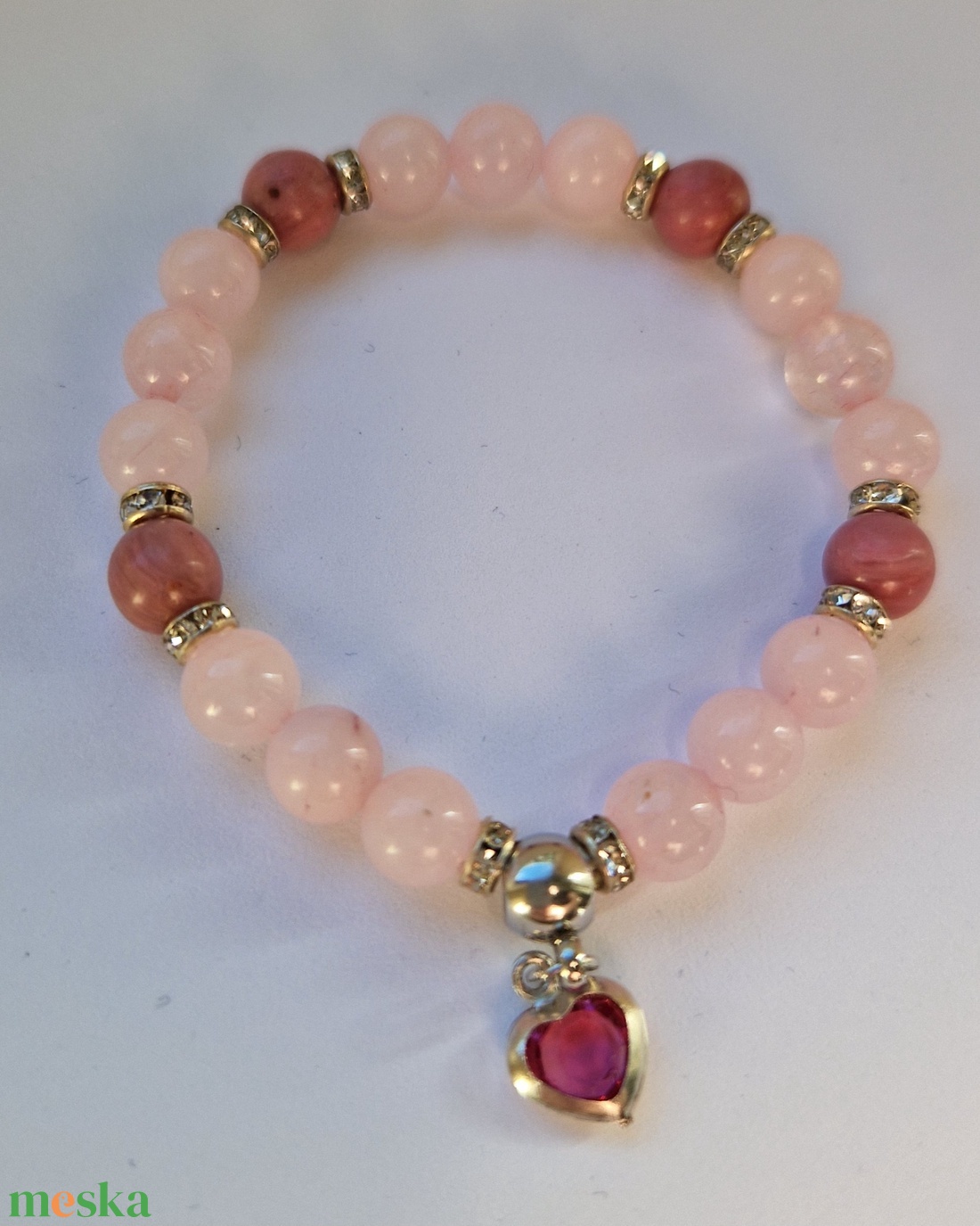 Pinkség kislány ásvány karkötő - ékszer - karkötő - ásványkarkötő - Meska.hu