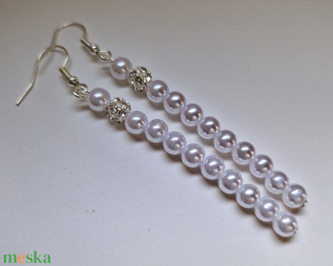 Nikolett menyasszonyi fülbevaló - esküvő - ékszer - fülbevaló - Meska.hu