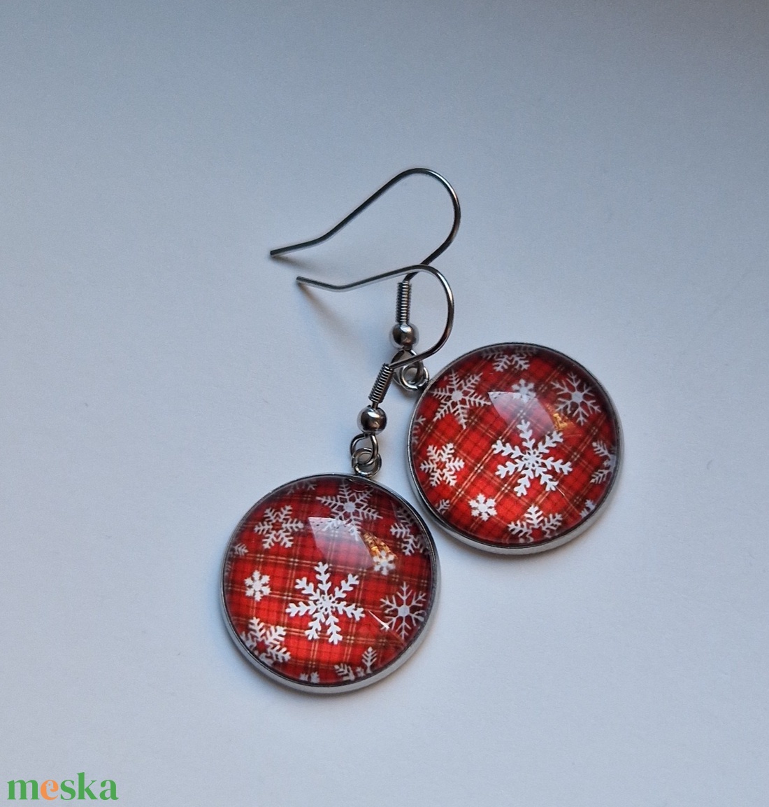 Piros hópehely fülbevaló Mikulás Karácsony - karácsony - mikulás - mikulás ajándékok - Meska.hu