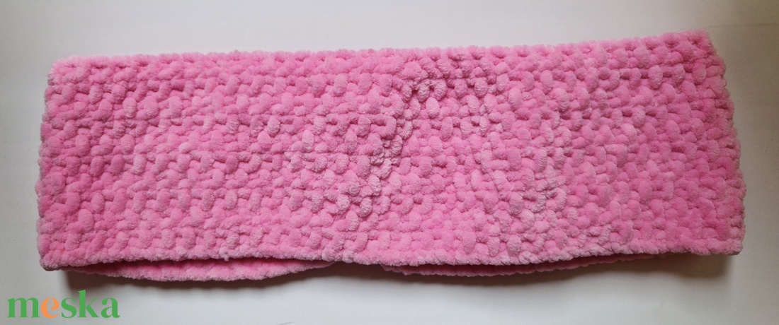 Pink kötött pihe-puha fejpánt - ruha & divat - sál, sapka, kendő - fejpánt - Meska.hu