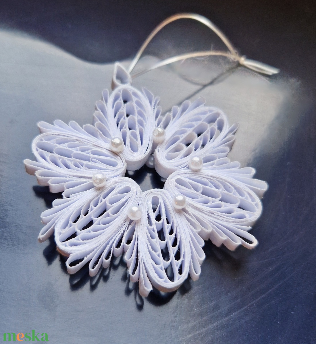 Hópehely dísz quilling - karácsony - mikulás - mikulás ajándékok - Meska.hu