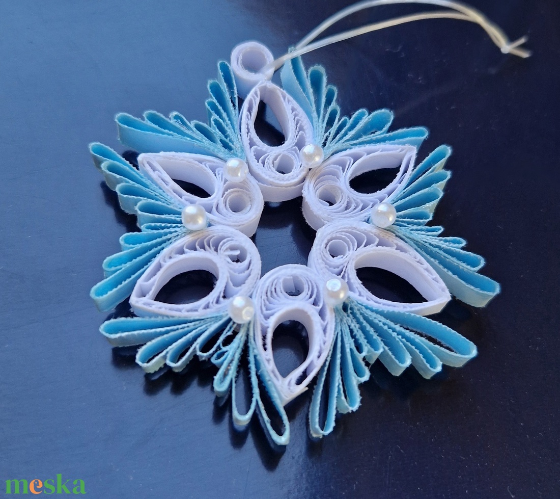 Hópehely dísz quilling kék - karácsony - mikulás - mikulás ajándékok - Meska.hu Hópehely dísz quilling kék - karácsony - mikulás - mikulás ajándékok - Meska.hu