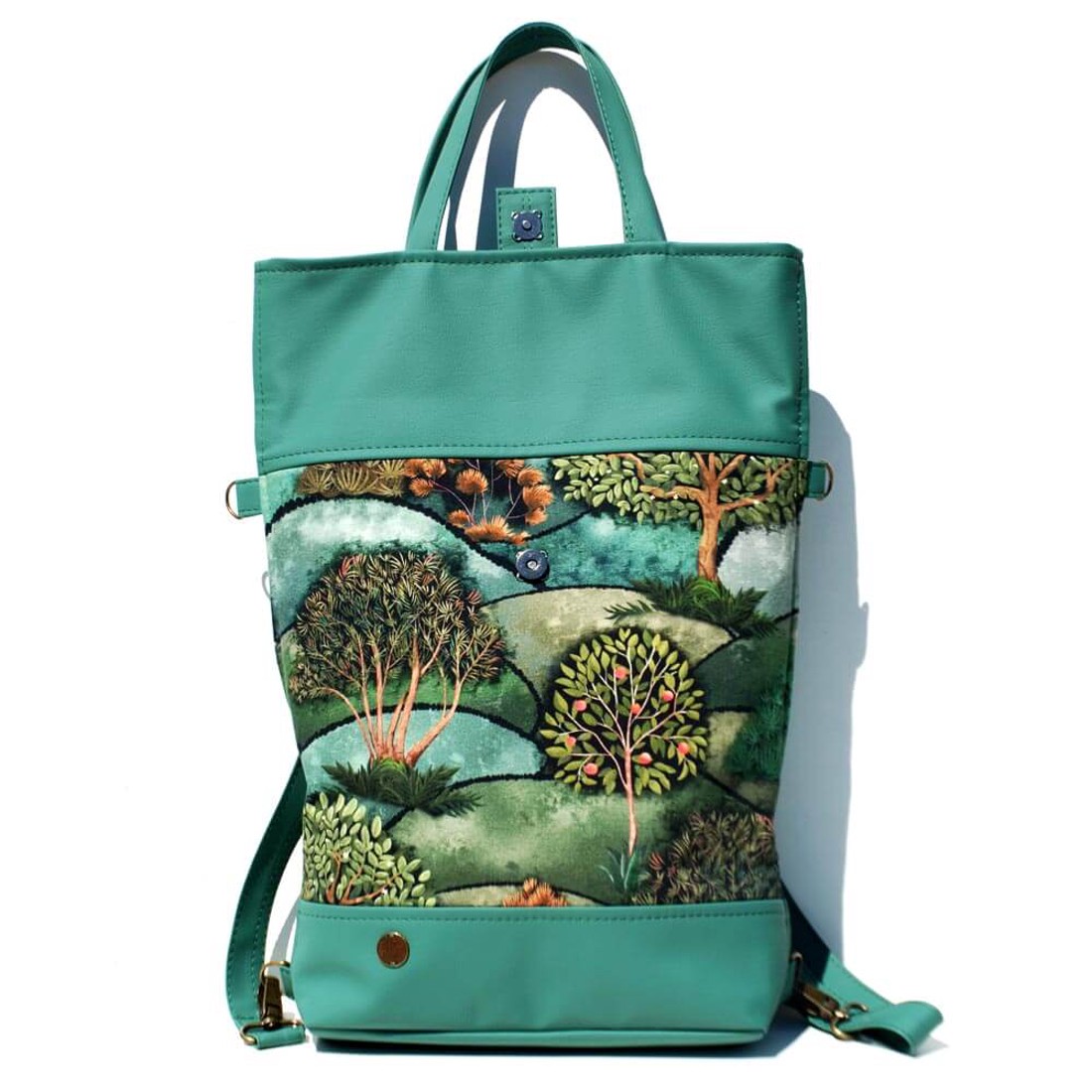 SuziartBag Zöld fás 2in1 hátizsák - táska & tok - kézitáska & válltáska - válltáska - Meska.hu