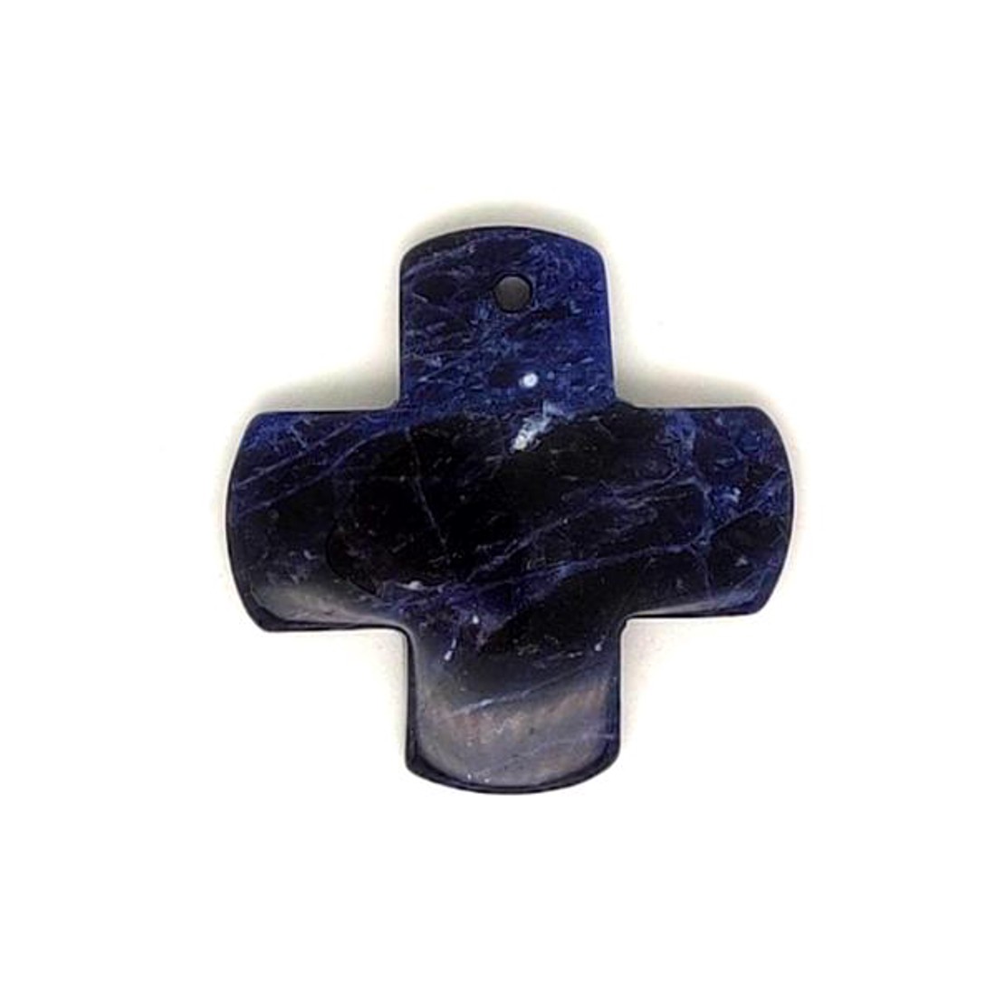Átfúrt medál Szodalit kereszt 30x30mm - ékszer - nyaklánc - medál - Meska.hu