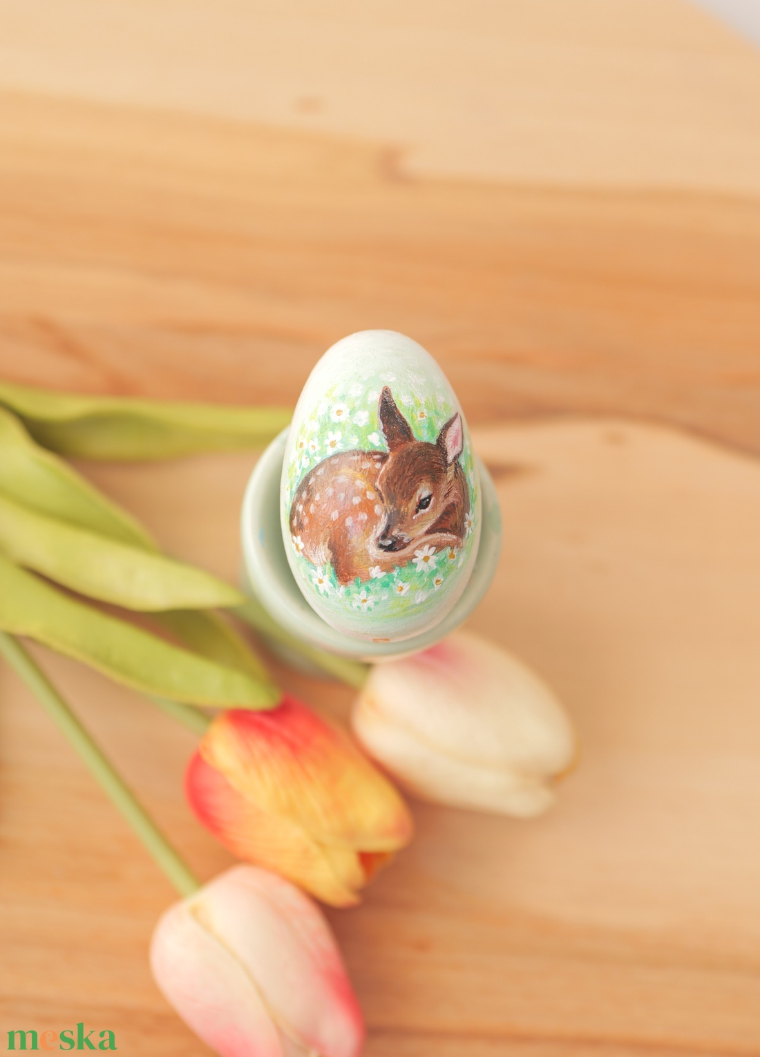 Kézzel festett húsvéti fatojás - ünnepi díszek, dekorációk - húsvéti díszek és dekorációk - húsvéti asztaldíszek - Meska.hu