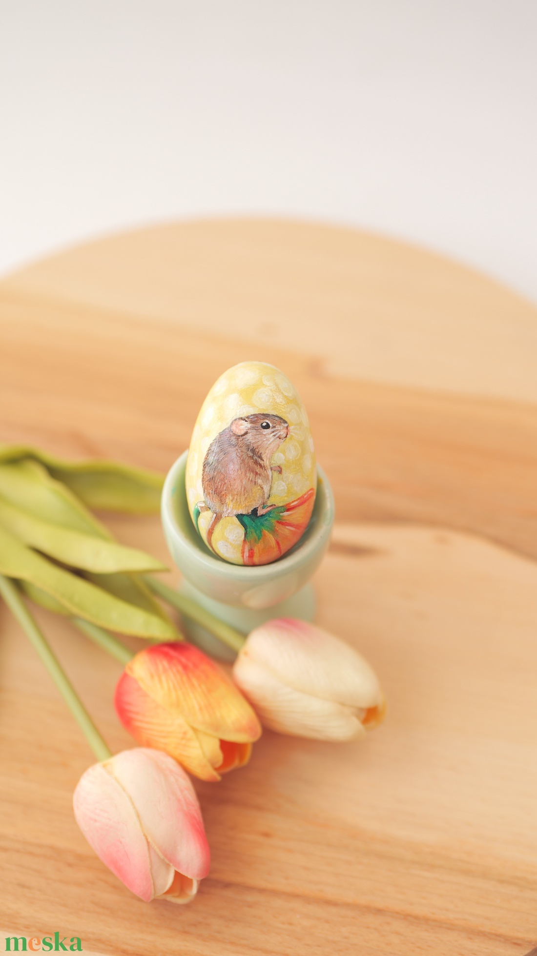 Kézzel festett húsvéti fatojás - ünnepi díszek, dekorációk - húsvéti díszek és dekorációk - húsvéti asztaldíszek - Meska.hu