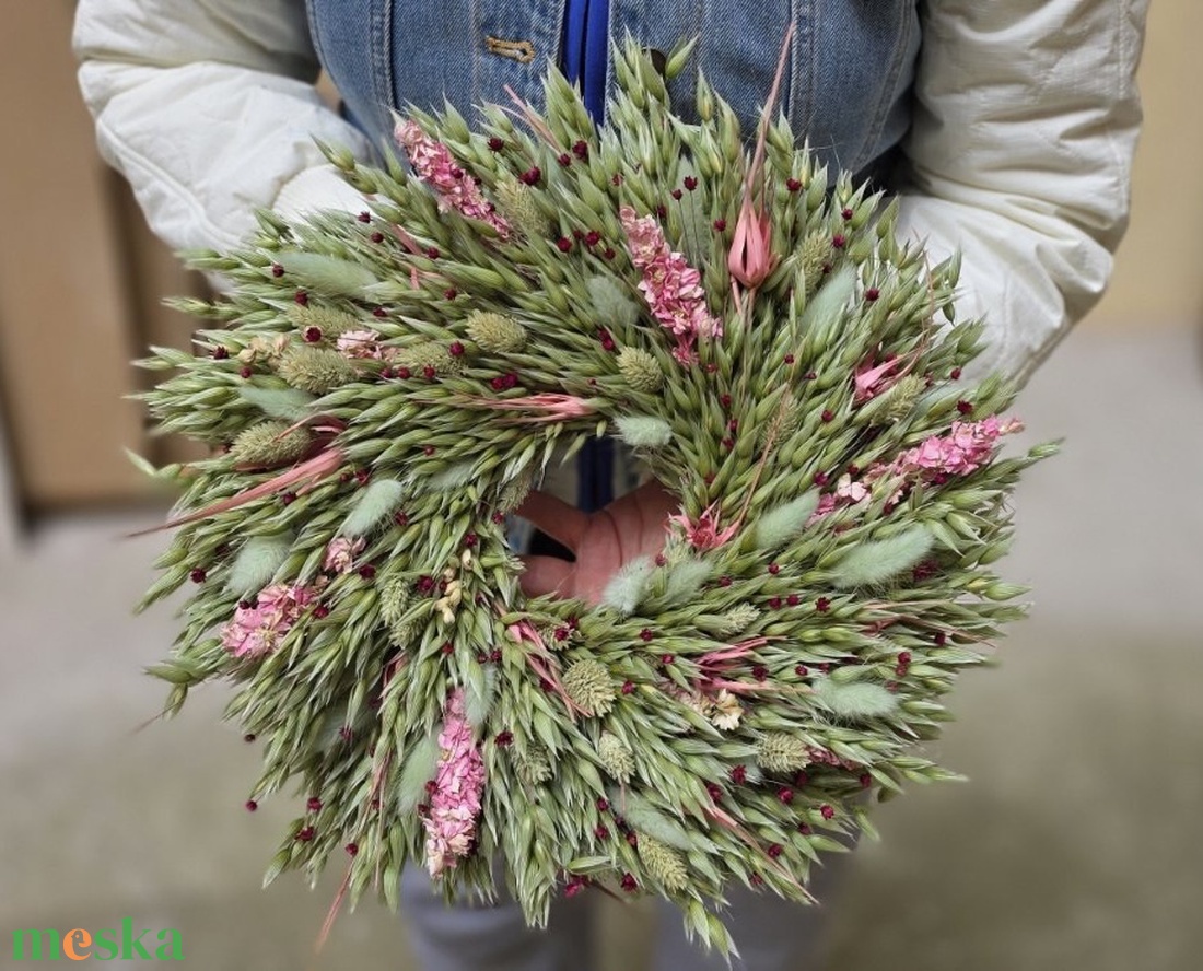 Szárazvirág ajtókopogtató - otthon & életmód - dekoráció - ajtó- és ablak dekoráció - ajtódísz & kopogtató - Meska.hu