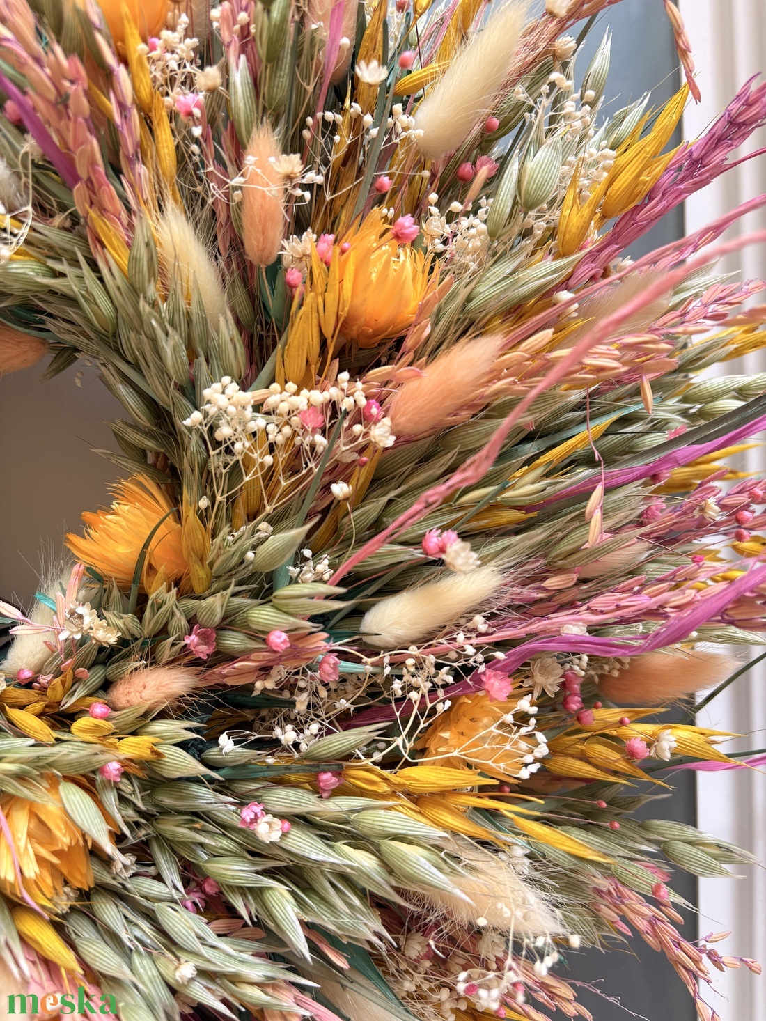 Szárazvirág ajtókopogtató tavaszvaró - otthon & életmód - dekoráció - ajtó- és ablak dekoráció - ajtódísz & kopogtató - Meska.hu